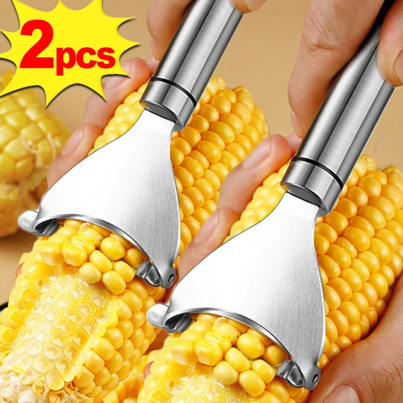 Stainless Steel Corn Peeler Serrated Corn Stripper Peelers Cob Shaver Planer Thresher Cutter Kitchen Fruit Vegetable Gadget Tool