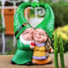 Lucky Grass Couple Love Dwarf Handmade Resin Crafts, Saint Patrick's Day Gift, Garden/Home Festival Decoration Ornaments